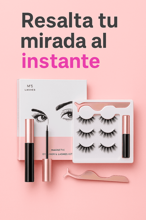 Kit de Pestañas Magnéticas con Delineador - ¡Sin Pegotes, Sin Complicaciones!
