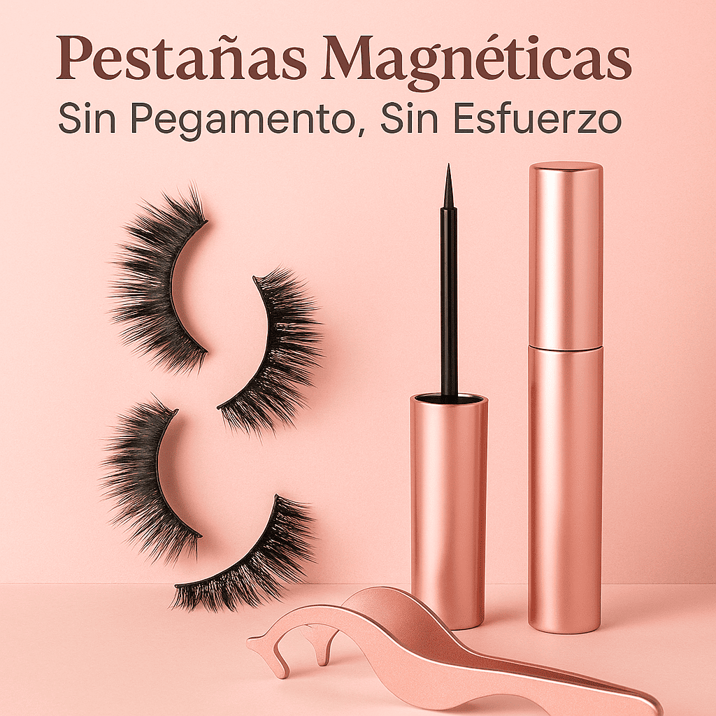 Kit de Pestañas Magnéticas con Delineador - ¡Sin Pegotes, Sin Complicaciones!