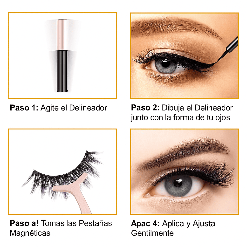 Kit de Pestañas Magnéticas con Delineador - ¡Sin Pegotes, Sin Complicaciones!